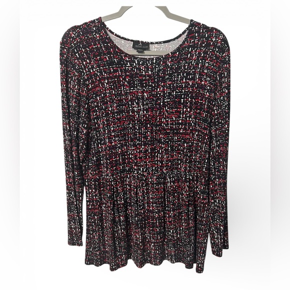 J. Jill Tops - J. Jill Women's Crew Neck Patterned Pleated Detail Size Medium